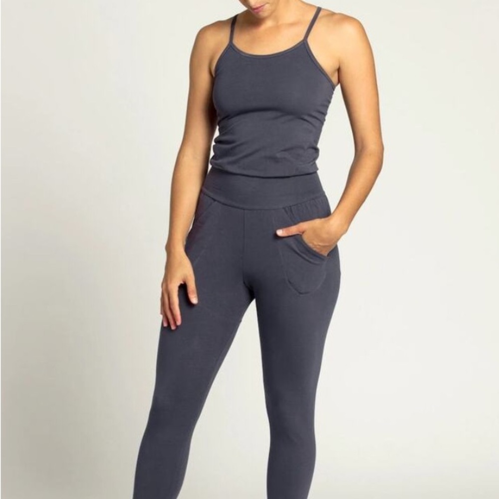 Ripple Yogawear Women's Gray Organic Cotton Long Jumpsuit